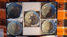 Vintage mixed set Japanese mino ware 5 bowls saucers YI-65 new in box 70s picture