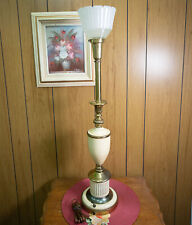 Vtg Rembrandt Torchiere Lamp Brass & Enamel Large 34