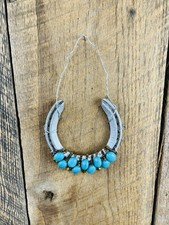 Vtg Southwestern Thoro’Bred Horseshoe Wall Hanging Turquoise Western Decor picture