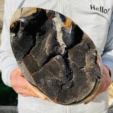 14.82lb Large Natural Septarian Dragon Stone Crystal Egg Geode Mineral Specimen picture