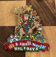 Woody It's a Small World Holiday Limited Edition Trading Pin Disneyland Pin picture
