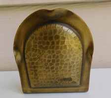 ROYCROFT Hammered Tooled Mission Desk Brass Single Bookend Antique Arts Crafts picture