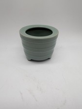 Vintage Asian Celadon Glazed Porcelain Small Planter Pot Vase w/ Mark Underneath picture