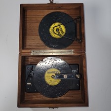 Vintage 1920's Thorens Music Box w/6 Discs Swiss Made Musical Movement Wood Case picture