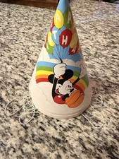 Vintage 1987 Disney Mickey Mouse Birthday Party Hats Set of 8 Rainbow Penn picture