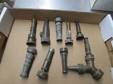 Collection Of Nine Vintage Brass Hose Nozzles High Pressure picture