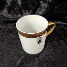 Tiffany & Co Frank Lloyd Wright Imperial Coffee Mug Gold Squares 1992 (26100) picture