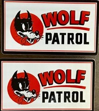 2-  WOLF PATROL RAT FINK HOT ROD BIKER MOTORCYCLES  STICKERS  4in. picture