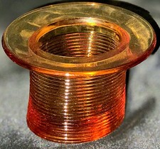 Antique Amber Glass EAPG Ribbed Rings Toothpick Match Holder Novelty Top Hat picture