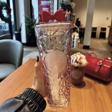 2025 NEW Starbucks Christmas Red Bow Straw Cup 710ml Tumbler Cold Drink Cup Gift picture