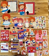 Vintage 70s Raggedy Ann & Andy Large Lot of Hallmark Paper/ Cardstock items Read picture