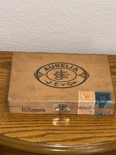 Vintage Aurelia J.E.Y. Cia. Cigar Box 25 Cigars NRA Stamp Tobacco Collectible picture