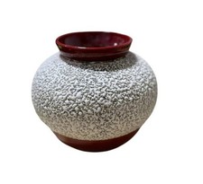 Rare Paul Milet Sevres Art Deco Ruby Red Lava Glaze Stoneware Vase 1930s France picture