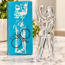 Vintage Kissing Couple Lucite Paper Clip Clear 5