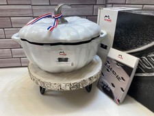 STAUB ❤️CAST IRON 3.5 qt, Pumpkin With Stainless Steel Knob, Pure-white NIB picture