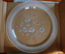 Avon Hummingbird Collection 24% Lead Crystal Etched 12 inch Dinner Plate picture