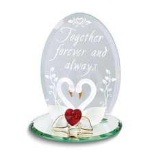 Swans Together Forever Glass Figurine picture