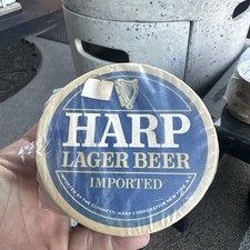 Harp Lager Coasters Beer Logo Round Paper Cardboard Guiness Lot of 50 Sealed New picture