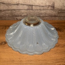 Vintage Art Deco Light Blue Frosted Glass Ceiling Light Shade 3 Hole 11