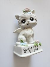 Vintage Bisque CAT Angel Figurine 