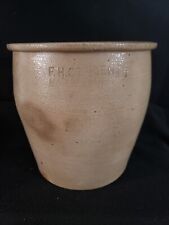 Antique 1880's F H Cowden Stoneware Cream Crock - Harrisburg, Pa picture