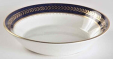 Coalport Wheat Saucers Gold Cobalt Detail Bone China England Vintage Set of 6 picture