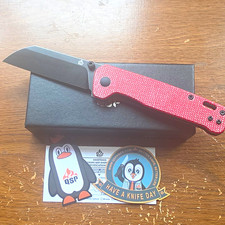 QSP Penguin V2 QS130V2-D2 D2 Sheepsfoot Plain Manual Liner Red Micarta Clip picture