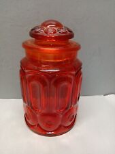 Vintage Amberina LE Smith Moon and Star Canister 9” Red  picture