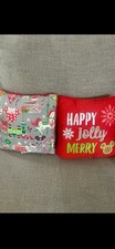 Disney Parks HAPPY JOLLY MERRY Nordic Holiday Christmas Square Throw Pillow picture