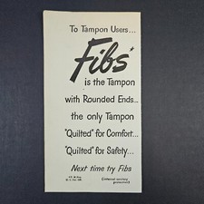 1949 Fibs Tampons Vintage Print Ad Internal Sanitary Protection Rounded Ends picture