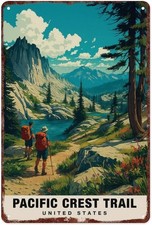 Pacific Crest Trail Western Usa Landscape Tin Metal Signs Home Décor 8x12 picture