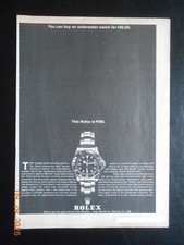 RARE 1965 Rolex Submariner underwater watch vintage print AD This Rolex Is $195 picture