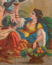 1880s-90s French Drinks Chaussures F. Pinet Cleopatra's Dinner Lot Of 2 F158 picture