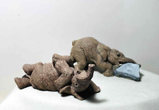Marty Sculptures The Herd Elephant #3231 Chad & #3123 Dusty Martha Carey USA picture