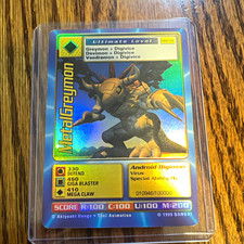 Bandai 1999 Digimon Monsters MetalGreymon DW-01 Hologram Trading Card picture