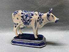 Vintage DELFT Cow Figurine On Base Made In Holland # 1121 Mint Condition picture