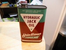 VTG. HEIN-WERNER QUART HYDRAULIC JACK OIL METAL CAN picture