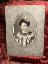 Antique Photo beautiful young woman wearing gown Self Portrait picture