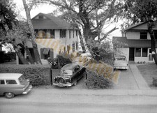 Vtg 120 B&W Negative 1950s Suburban Houses Classic Cars Station Wagon N-1562 picture