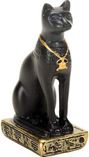 Egypt 3-Inch Egyptian Black Bastet Feline Cat Goddess Statue picture