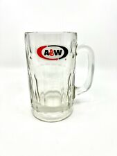 Vintage A & W Root Beer Logo Heavy Clear Glass Mug w/ Handle Barware Drinking picture