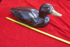 Vintage Wooden Duck with Brass Beak picture