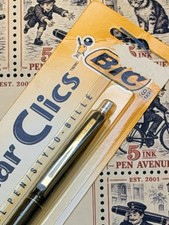 Vintage 1994 BIC Clear Clics Gold BallpointPen NOS Sealed Black Medium #5626-41 picture