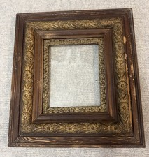 Antique Victorian Gold Gesso Wood Picture Frame 18.5”x20.5” w/ Glass Holds 8x10 picture