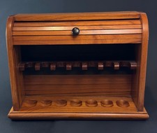 PIPE CABINET: 7 PIPE ROLL-TOP - WALNUT picture