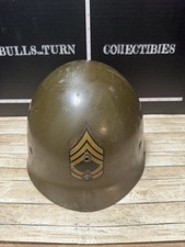 Original Korean War Era U.S. Army, M1 Helmet Liner, Technical Sergeant Insignia picture