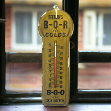 Vtg BEEMAN’S B-Q-R For COLDS Skin Disease Thadco wall thermometer advertising picture