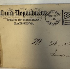 Lansing MI Envelope Only 1896 Posted Ephemera Collectible 1800’s King Family picture