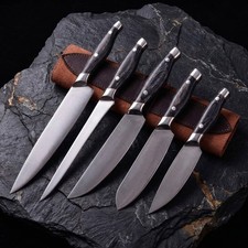 Camp Chef Knife Fixed Blade High Carbon Dark Wood Bushcraft Survival Field Roll picture