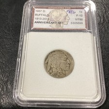 1937-D Buffalo 5 Cent Nickel 1913-2013 Anniversary Set Coin F-12 IGS 1/750 Coin picture